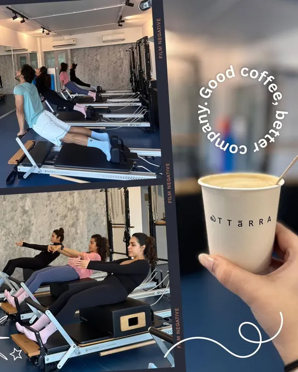 Good coffee, better company. A snapshot of our studio life, where movement is shared and a good cup of coffee is always welcome.