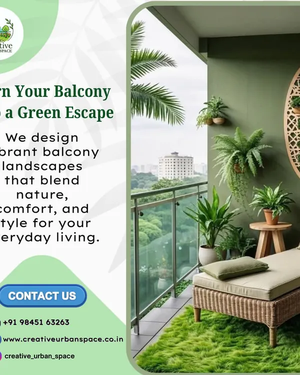 This high-rise balcony was transformed into a serene green escape. The use of a comfortable chaise lounge, a vertical wall planter, and a lush artificial grass floor creates a perfect spot to unwind with a view, high above the city.