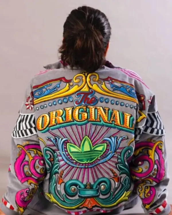 A custom-painted Adidas jacket, created for a collaboration with the brand. I integrated their "The Original" slogan and trefoil logo into a full-back masterpiece of truck art.