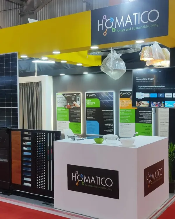 Here is a look at my booth at the D-arc BUILD exhibition. I showcased a range of products including solar panels, automated gates, and of course, my popular curtain automation solutions.