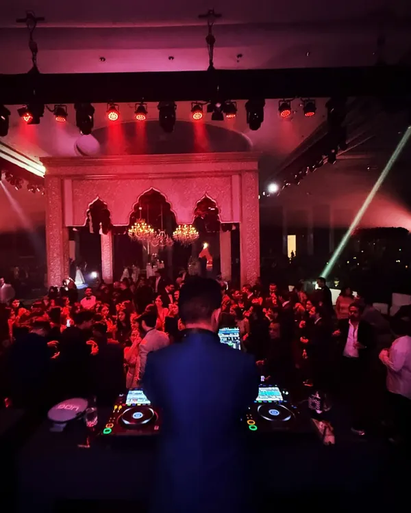 My view from the console is the best seat in the house. I love commanding the energy of a full dance floor at a wedding reception.