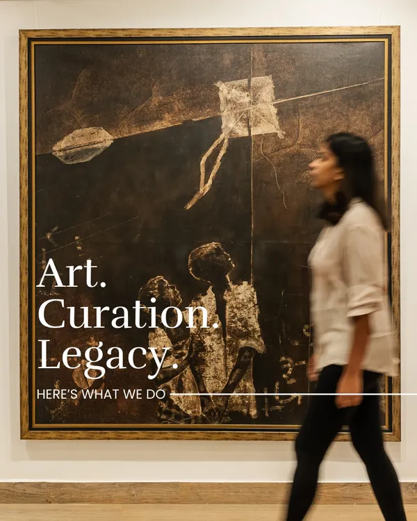 We believe art is more than what hangs on walls; it’s a conversation, a discovery, a community. This is what we do: art curation and legacy building.