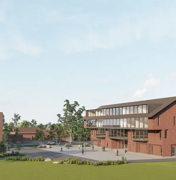 These renders showcase the masterplan for a new Nursing College at our multispecialty hospital project in Dolvi. The design features interconnected buildings and open plazas, creating a campus environment that fosters community and integrates learning with living.