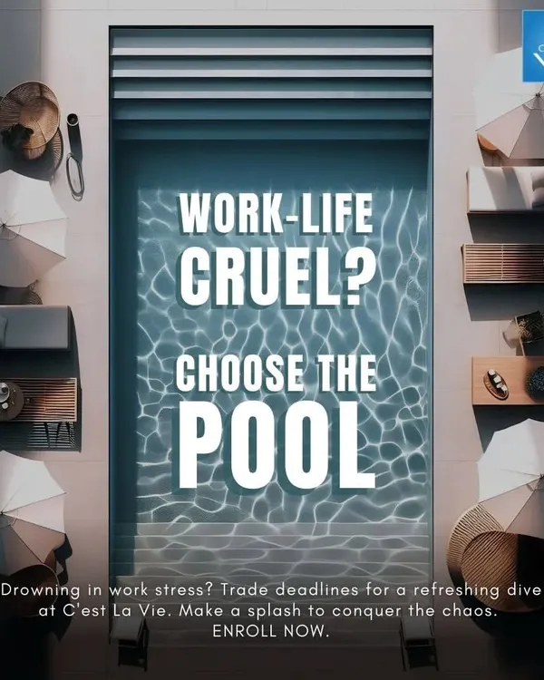 When your work-life balance feels off, the pool is the answer. We offer a refreshing alternative to stress, inviting you to trade deadlines for a restorative dive.