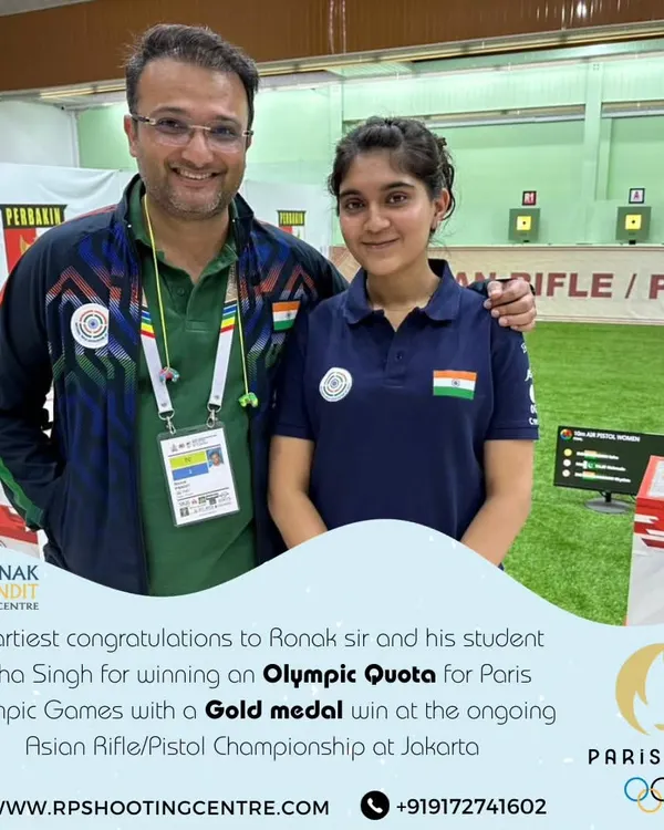 This is the pinnacle of achievement. We are immensely proud to see our athlete, Esha Singh, secure a Gold Medal and an Olympic Quota for the Paris 2024 Games. This moment, a result of relentless dedication and world-class coaching, is what we strive for with every shooter who walks through our doors.