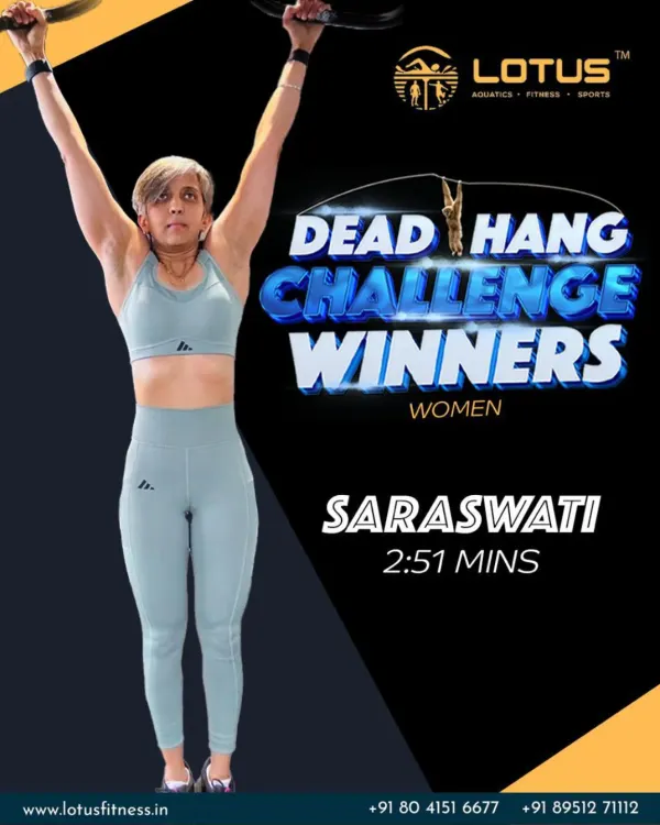 A huge round of applause for Saraswati, a winner of our Dead Hang Challenge. She demonstrated true power and focus, holding on for an incredible 2 minutes and 51 seconds.