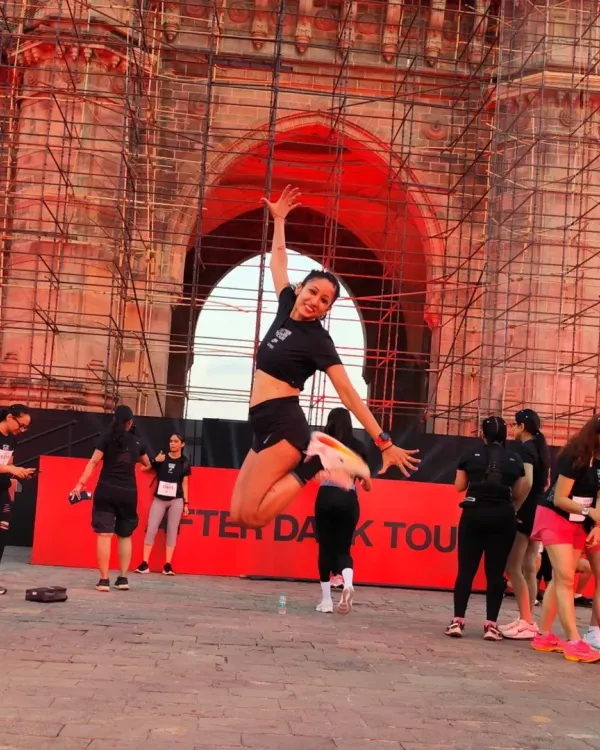 Sky-high magic at the Nike After Dark Tour in Mumbai. There's a special energy when we run together, lighting up the city streets in front of the Gateway of India.