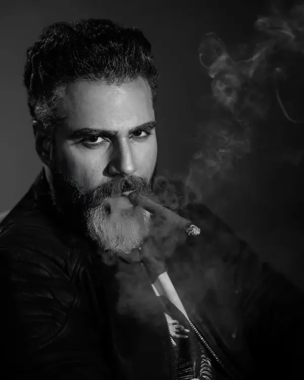 This is what I mean by cinematic. A black and white portrait where mood and presence do all the talking. We used a single light source and minimal direction to capture this intense, story-rich moment in our studio.
