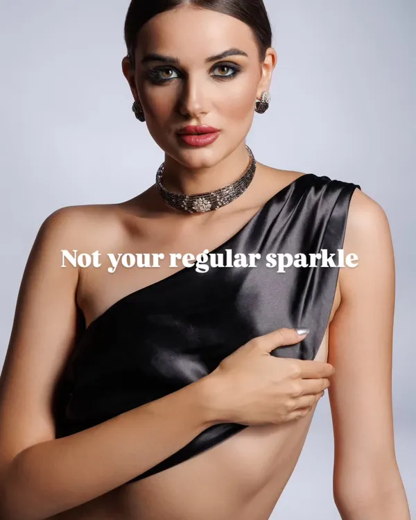 This is not your regular sparkle. For this high-fashion jewellery shoot, we used a simple silk drape and focused lighting to make the diamond choker the undeniable center of attention. The result is a look that feels both elegant and bold.