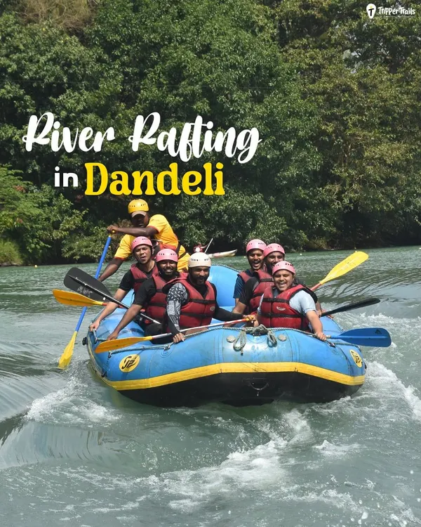 Feel the rush of the rapids with us in Dandeli. This shot captures our crew navigating the currents, working as a team, and having an absolute blast. River rafting is one of our favorite ways to dial up the adventure on a weekend.
