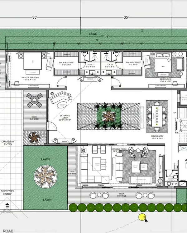 Every great interior starts with a solid plan. This architectural drawing for a farmhouse project lays out the spatial organization and flow, forming the technical blueprint for the entire design.