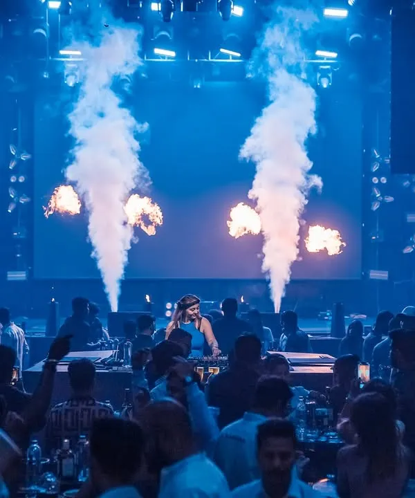 This is the moment I live for. On stage, surrounded by energy, with pyrotechnics lighting up the venue. I bring this level of production and excitement to every major club and festival performance.