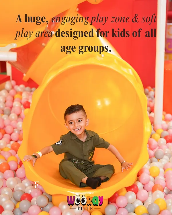 Our huge, engaging soft play area is a child's paradise. With a giant slide leading into a colorful ball pit, it's designed for hours of safe and joyful play for kids of all age groups.