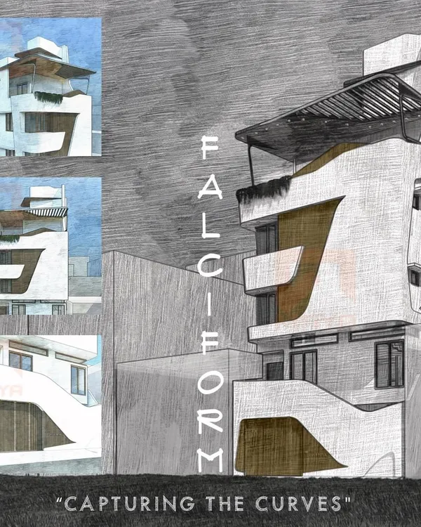 'Falciform', a conceptual design study exploring curvilinear forms and how they can be integrated into a modern residential facade.