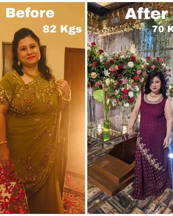 A stunning 12 kg transformation in just four months. This client went from 82 kgs to 70 kgs, showing how dedication to our workout and diet plan pays off for big events and a healthier life.