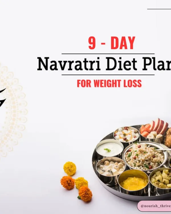 9-Day Navratri Diet Plan: Fasting for Navratri can be a great opportunity for a health reset. This is the cover for my free 9-day weight loss diet plan, designed to help you fast in a healthy, balanced way.
