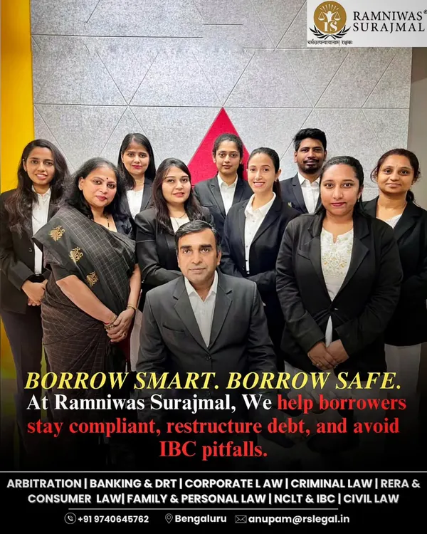 Borrow smart, borrow safe. Our team at Ramniwas Surajmal helps borrowers stay compliant, restructure debt, and avoid the common pitfalls of the Insolvency and Bankruptcy Code.