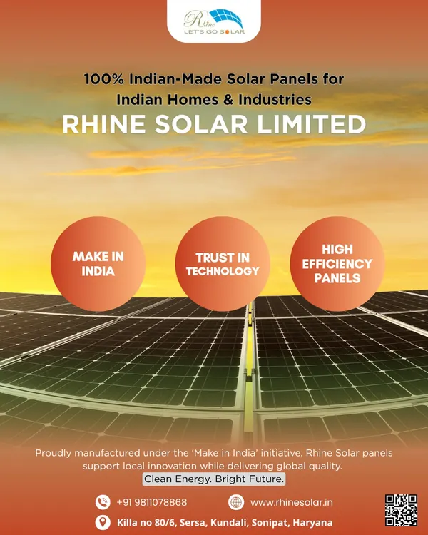 This is our vision for an energy-independent India. We manufacture 100% Indian-made solar panels for homes and industries, combining high-efficiency technology with our commitment to the 'Make in India' initiative. This solar farm showcases the scale and reliability we bring to every project.
