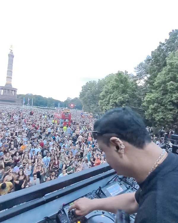This is the view from my console at Rave The Planet. Seeing a sea of 300,000 people stretching down the streets of Berlin, all united by music, was an emotional and unforgettable experience.