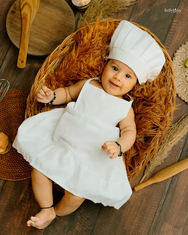 Whisking up smiles with the tiniest chef in town! This theme is perfect for capturing your baby's budding personality in a fun and creative way.