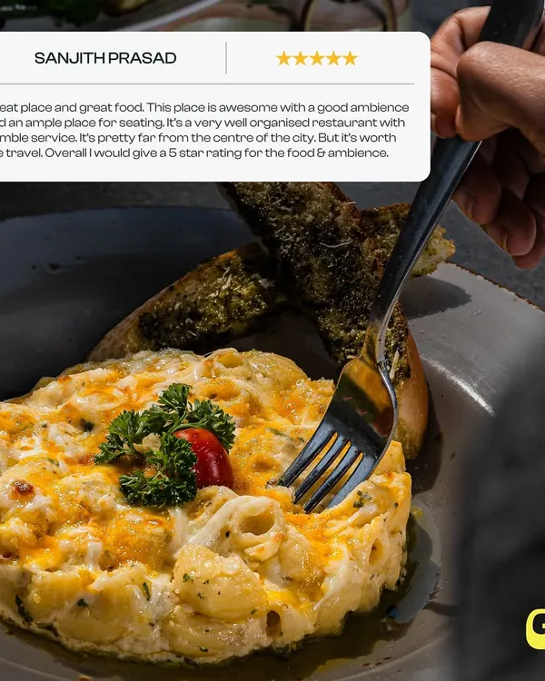 Sanjith Prasad gave us a 5-star rating for our food and ambiance. I'm so glad he found the experience "awesome" and worth the travel. It's feedback like this that keeps us going.