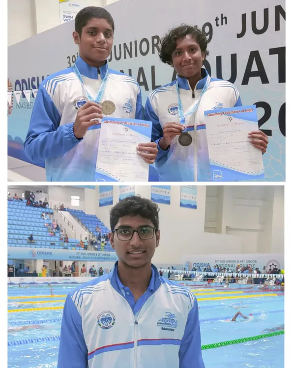 Congratulations to our national medal winners Vishwathan, Idhant, and Rithika. Their success in freestyle, backstroke, and butterfly events at the National Championships in Bhubaneshwar showcases the depth of talent on our team.