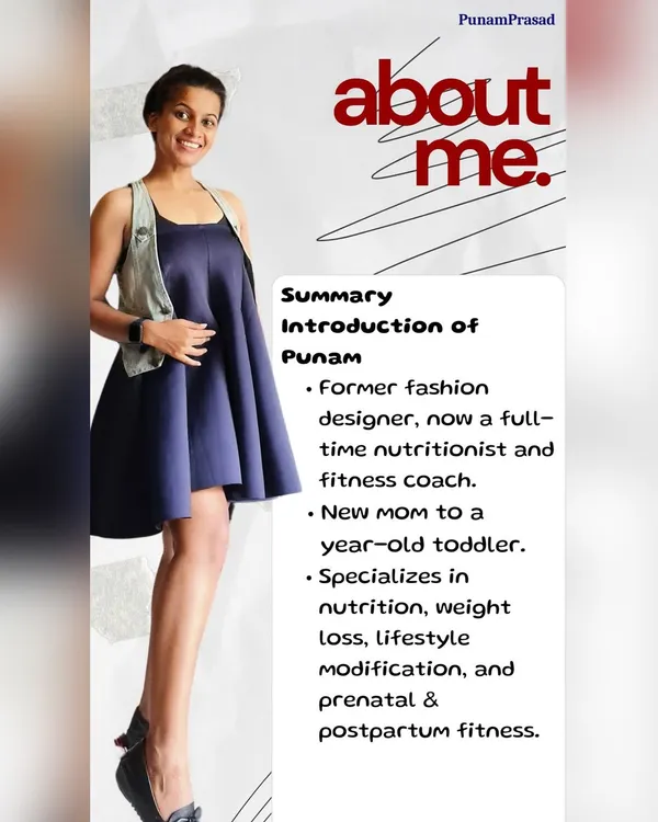 A quick summary of who I am. My journey from fashion designer to fitness coach was driven by my passion for helping women, especially new moms, feel strong and confident.