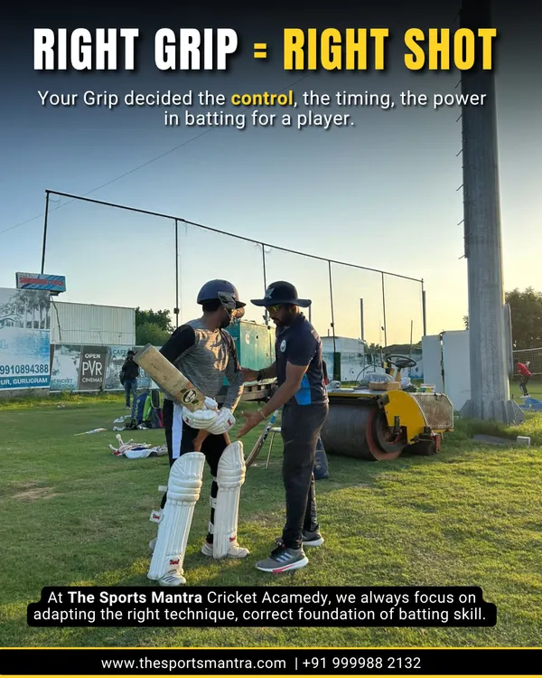 A strong foundation starts with the correct grip. Here, I am providing one on one guidance to a player, adjusting his grip to ensure he achieves better control, timing, and power in his shots.