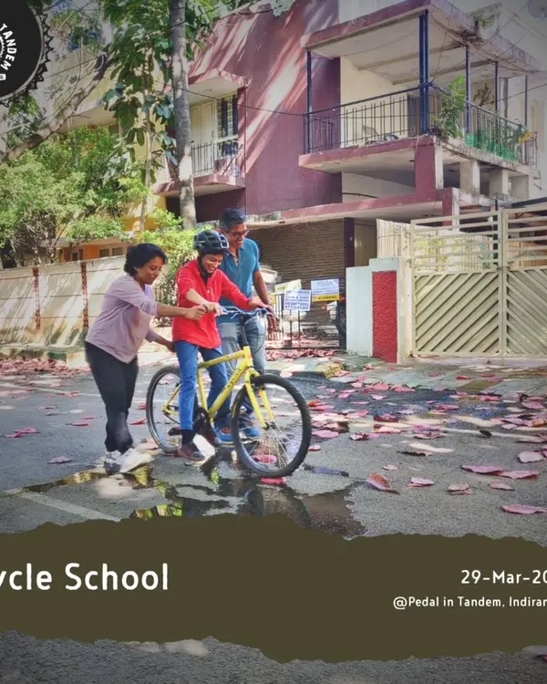 An announcement for our Cycle School session in March 2025. We post our schedule regularly so you can find a date that works for you to finally learn how to ride a bike.