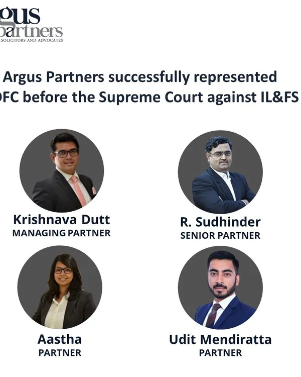 A significant victory where my team and I successfully represented HDFC before the Supreme Court against IL&FS. The Court allowed our client to recover its dues from rent receivables, a crucial outcome within the complex, NCLAT-supervised insolvency process of the IL&FS group. This case underscores our strategic approach to navigating large-scale corporate insolvency litigation.