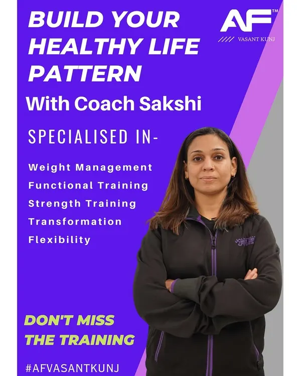 Meet Coach Sakshi. She specializes in weight management, functional training, and transformation, making her a great choice for clients with diverse goals.