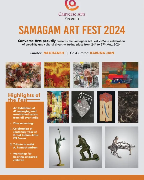 The official announcement for the Samagam Art Fest 2024, where my recent artworks were displayed. These festivals are a celebration of creativity, bringing together many talented artists from all over India.