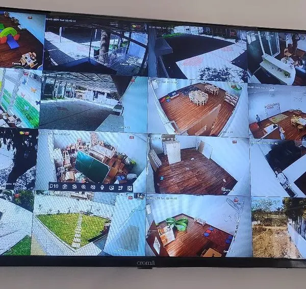 This is the kind of complete coverage I provide. Here you can see a multi-camera view for a large property, monitoring the swimming pool, garden, indoor areas, and the main entrance all on one screen. I make sure every important angle is covered.