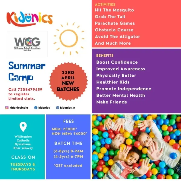 Make this summer unforgettable! Our Summer Camp is packed with activities like "Hit The Mosquito" and parachute games that boost confidence, improve physical fitness, and help kids make new friends. New batches are starting soon!