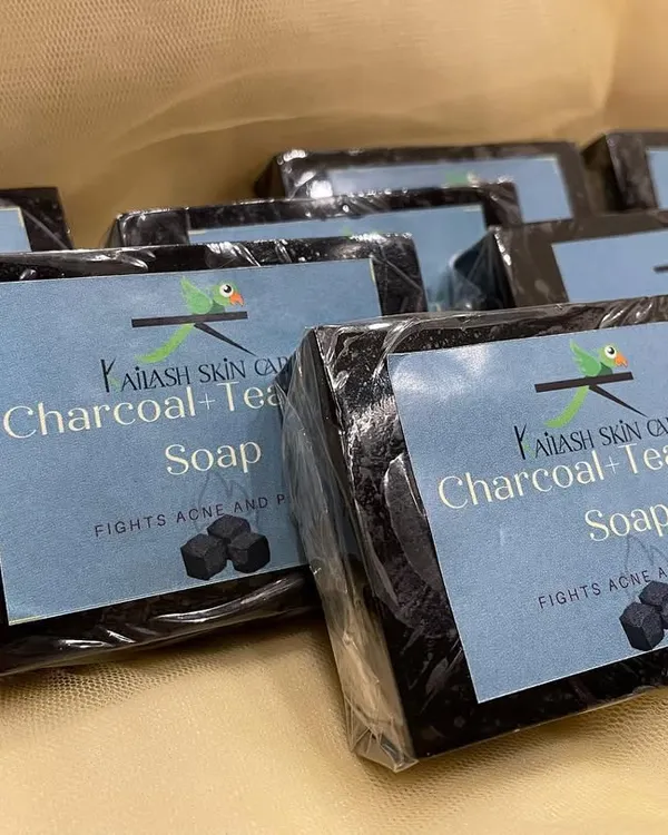 My bestselling Charcoal and Tea Tree soap, ready for dispatch. This bar is a powerhouse for fighting acne, pimples, and open pores, making it a customer favourite for clear skin.