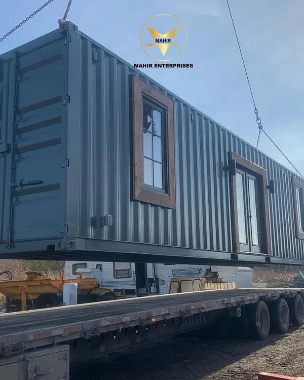 This is the moment a client's vision becomes a reality. We are loading a custom-built portable office onto a truck for delivery, demonstrating the true mobility of our structures. This unit is a fully functional, high-quality space, ready for immediate use upon arrival.