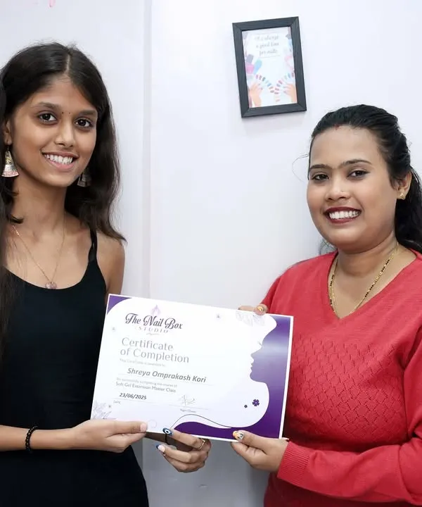 Congratulations to my student on completing her nail art course. She is now a certified nail artist, and I am so excited for her future.
