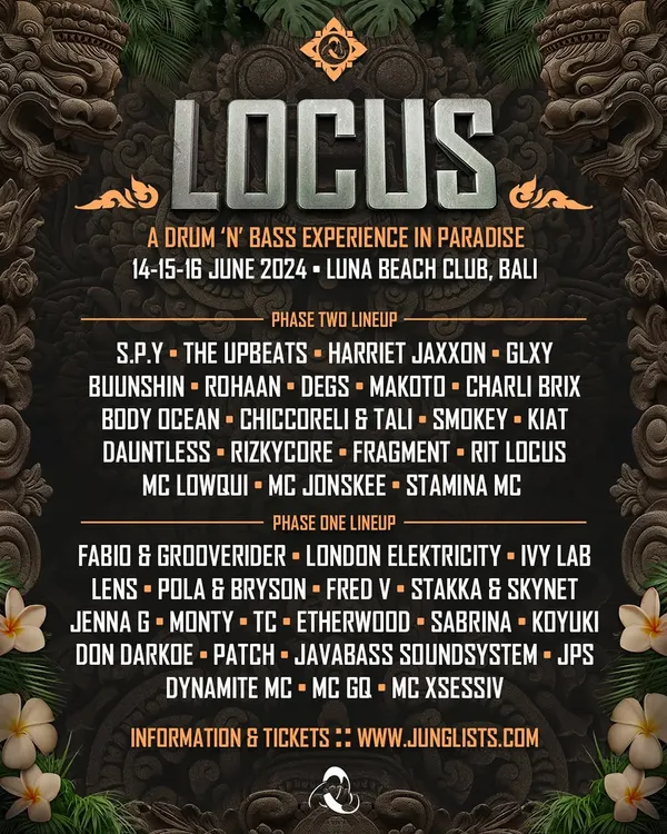 My first major international Drum & Bass festival announcement for Locus Bali. A dream come true after 10 years on this journey.