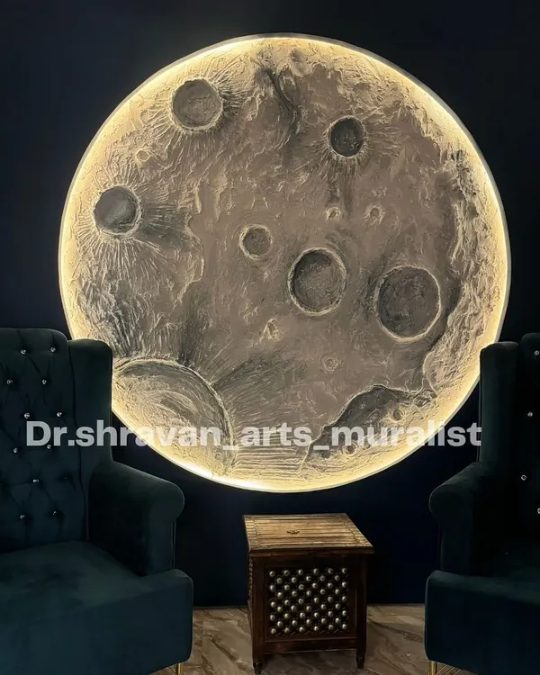 Why spend on luxury when you can create it? We installed this backlit moon mural in a client's study to create a peaceful and inspiring atmosphere. It’s the perfect backdrop for quiet contemplation or getting lost in a good book.