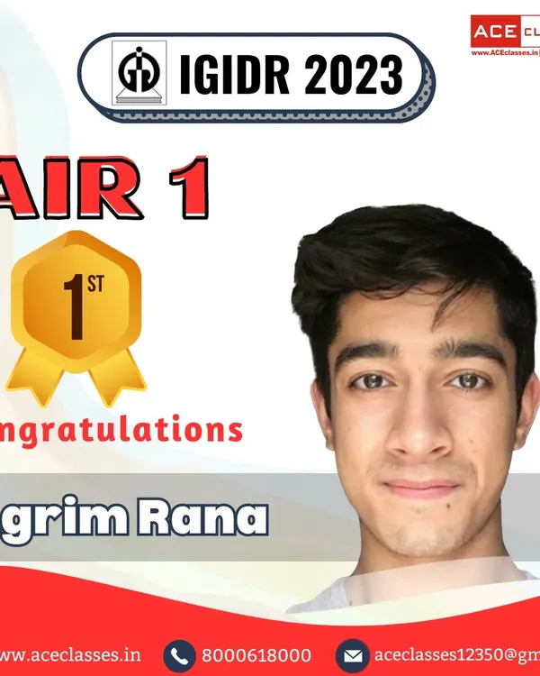 We celebrate the incredible achievement of our student, Agrim Rana, who secured All India Rank 1 in the IGIDR 2023 entrance exam. This is a testament to his hard work and our dedicated mentorship.