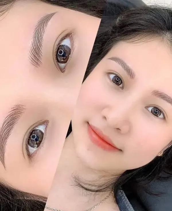 A happy client after her microblading session. Notice the fine, natural-looking hair strokes that perfectly frame her face. My goal is always to enhance your natural beauty with semi-permanent makeup.