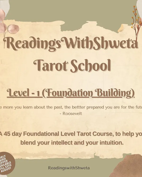 Welcome to my Tarot School. This is the Level 1 Foundational Course, a 45-day program designed to help you blend intellect and intuition. We believe that the more you learn about the past, the better prepared you are for the future.