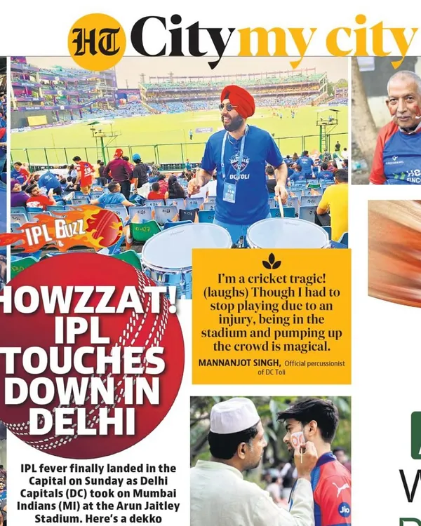So grateful for this feature in HT City. It talks about my journey as a cricket tragic and the official percussionist for the Delhi Capitals.