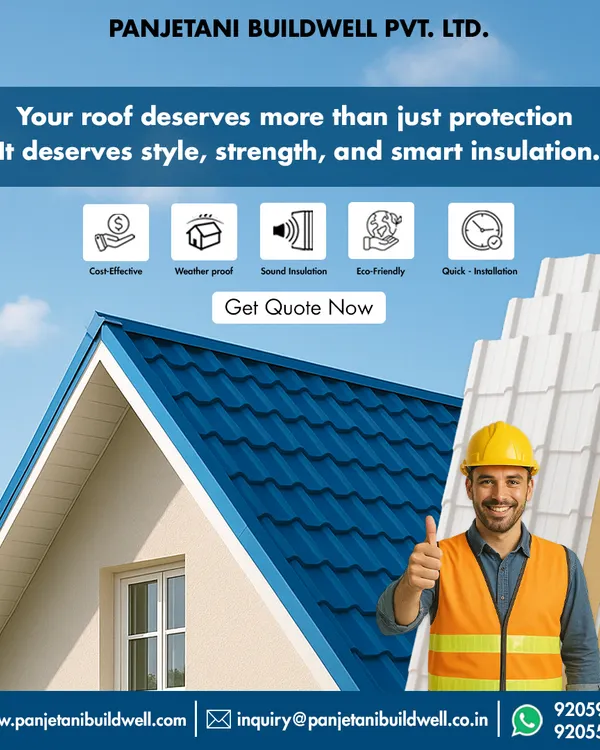 Your roof deserves more than just protection. It deserves style, strength, and smart insulation. Our roofing solutions are cost-effective, weatherproof, sound-insulating, and quick to install.