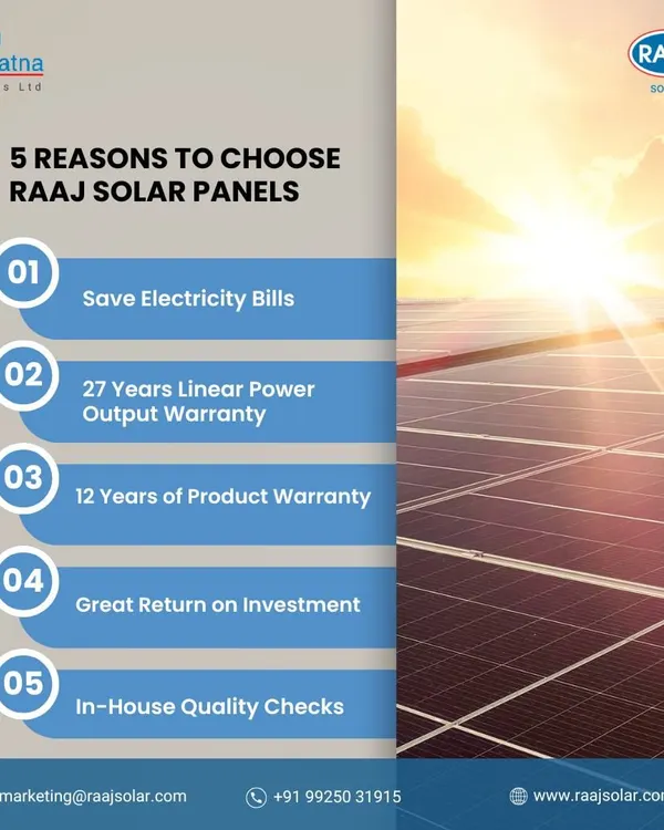 Here are five key reasons to choose our solar panels. From saving on electricity bills and a 27-year power output warranty to a great return on investment, we provide a solution you can trust.