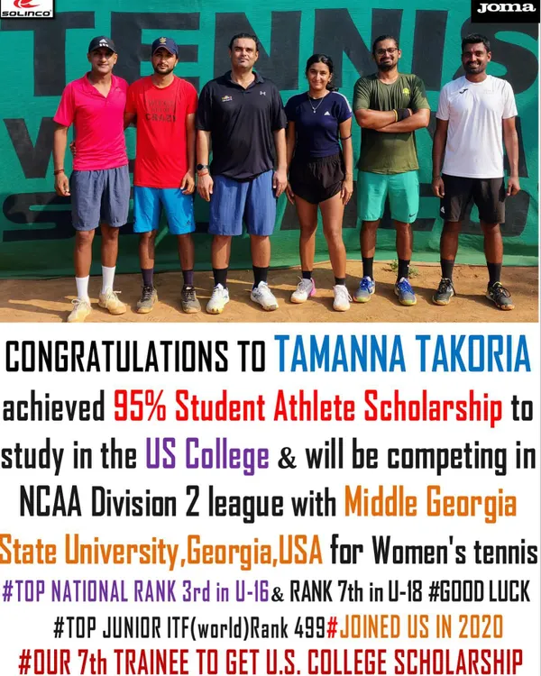 This is what we do. We turn dedicated players into scholarship athletes. Tamanna Takoria's 95% scholarship to compete in the NCAA Division 2 league is a testament to our focused U.S. college recruitment program.