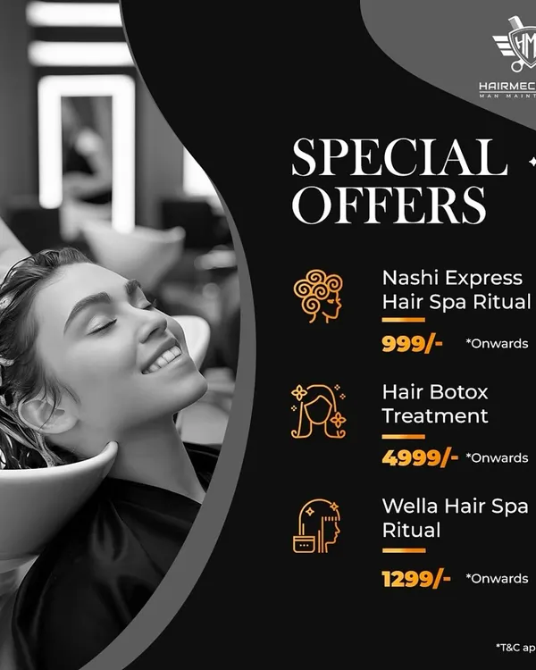 Take advantage of our special offers on premium treatments. Choose from a Nashi Express Hair Spa, a full Hair Botox treatment, or a Wella Hair Spa Ritual at a great price.