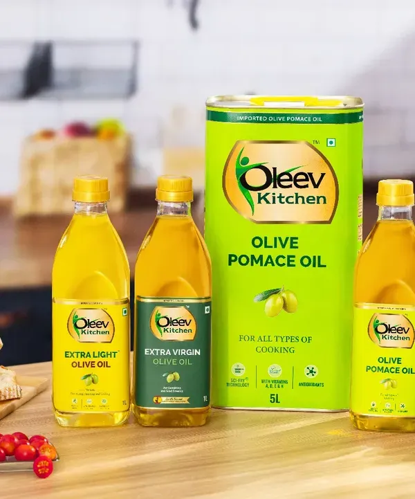 A beautiful kitchen scene created for Oleev Olive Oil's entire product range. This shot is one of our personal favorites, combining product styling with a realistic, warm kitchen environment to showcase the brand's versatility.