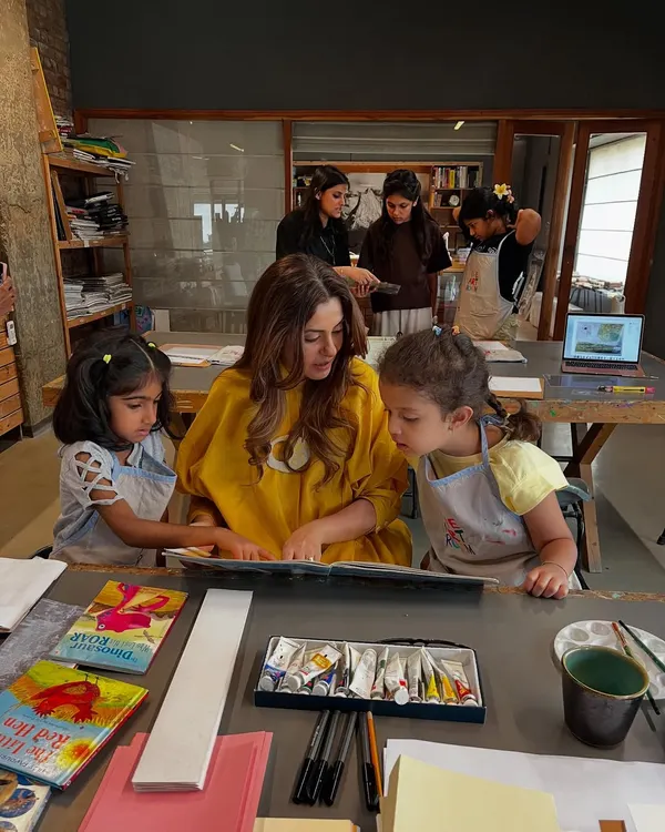An instructor reads a story to our youngest campers, sparking ideas for the book-making project ahead. Our summer camps are filled with joyful moments of making art and creative storytelling.