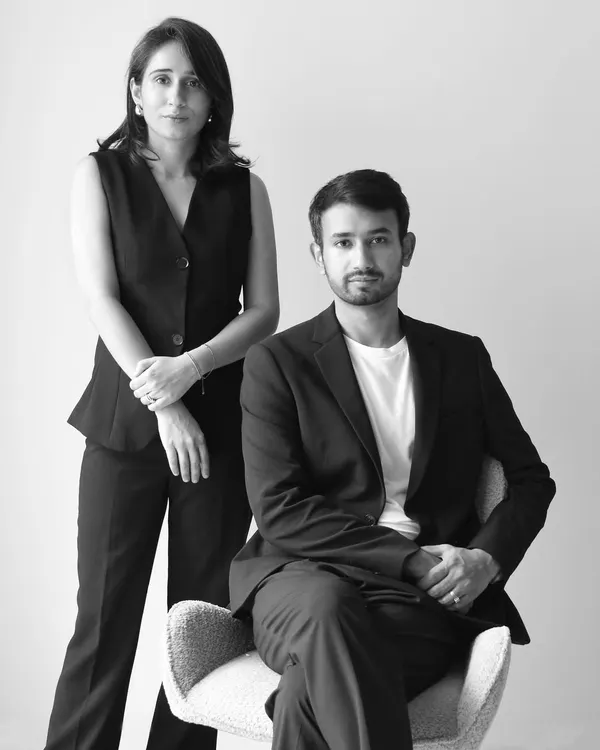 A portrait of our founders, Kanika Pawar and Gautam Tanwar. They are the creative force defining the design philosophy and vision of NUAR Studios.